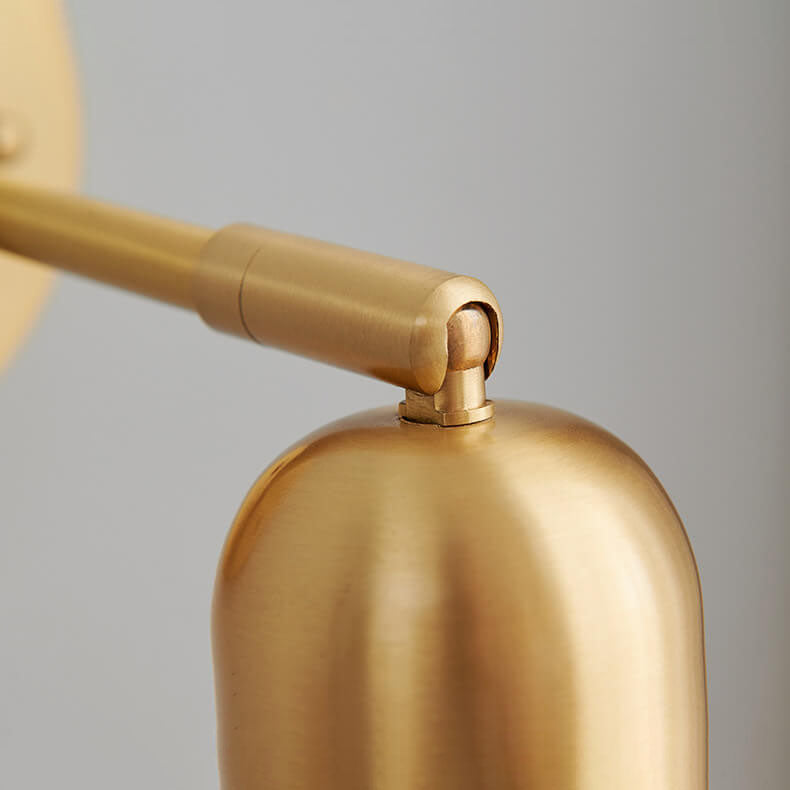 Light Luxury Copper Walnut Round 1-Light Wall Sconce Lamp