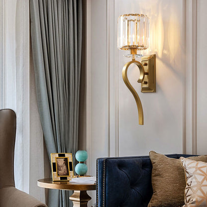 European Light Hardware Glass 1-Light Wall Sconce Lamp