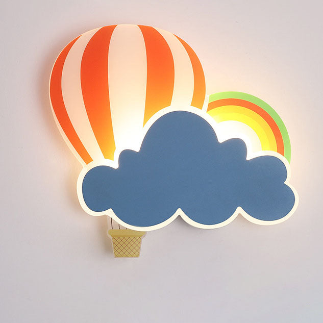 Kids Air Balloon Clouds Iron Acrylic LED Wall Sconce Lamp