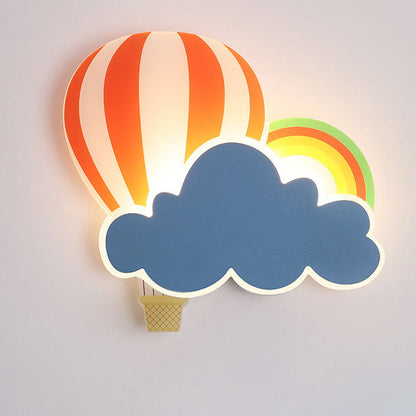 Kids Air Balloon Clouds Iron Acrylic LED Wall Sconce Lamp