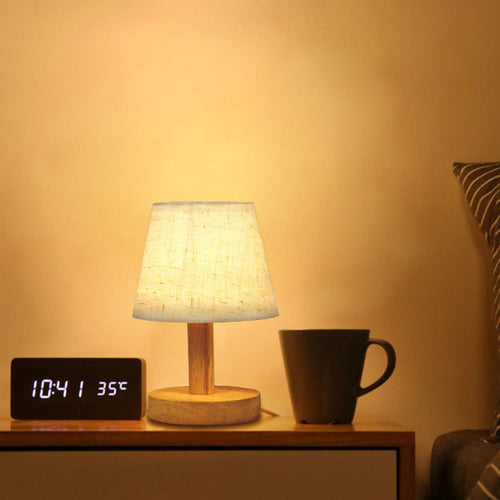 Contemporary Fabric Wood Table Lamp