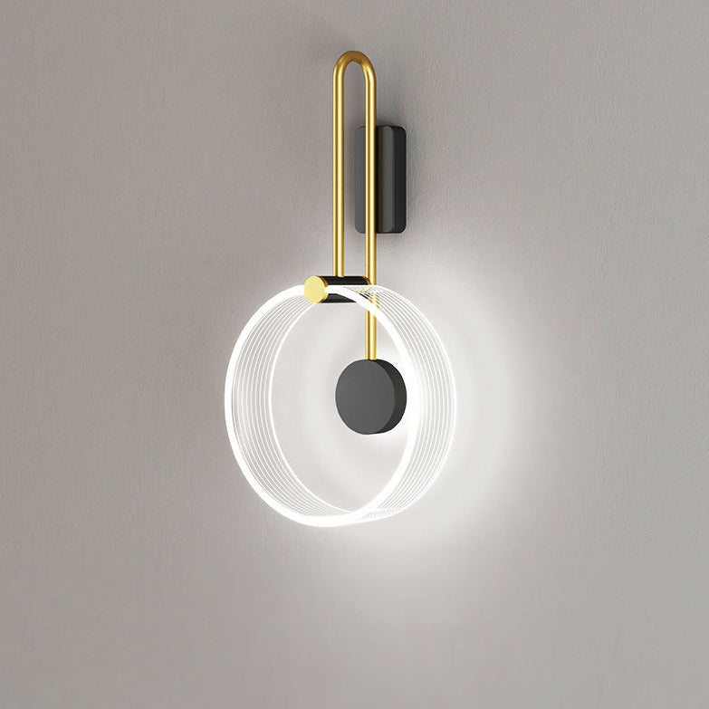 Minimalist Iron Acrylic Round Ring LED Wall Sconce Lamp
