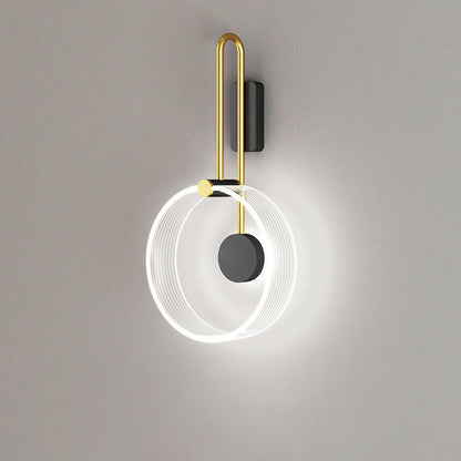 Minimalist Iron Acrylic Round Ring LED Wall Sconce Lamp