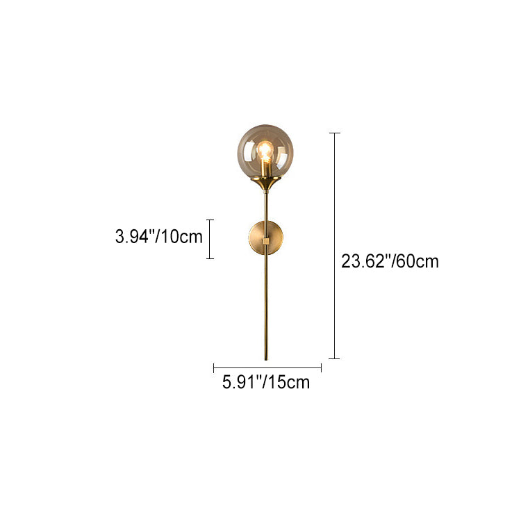 Creative Round Iron Glass 1-Light Wall Sconce Lamp