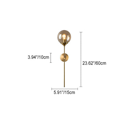 Creative Round Iron Glass 1-Light Wall Sconce Lamp