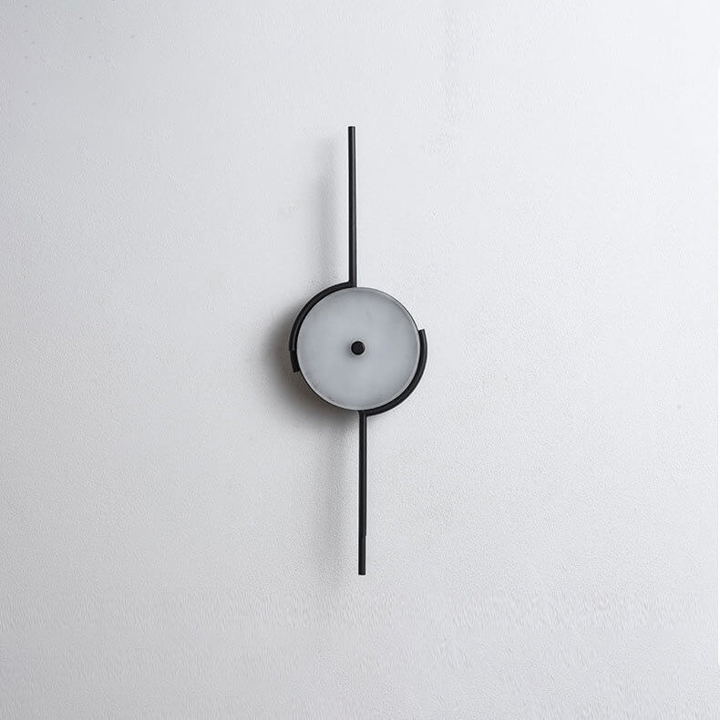 Light Geometric Round Clock Design 1-Light Wall Sconce Lamp
