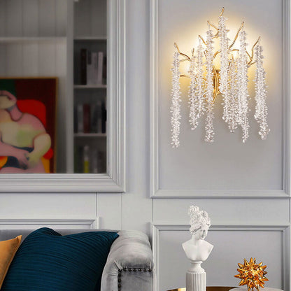 Light Luxury Tree Branch Crystal 3-Light Wall Sconce Lamp
