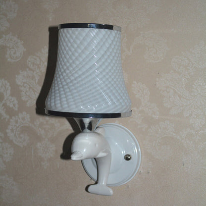 Glass Dolphin Decoration Design 1-Light Wall Sconce Lamp