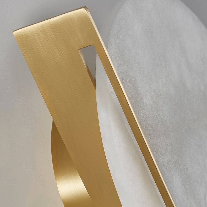 Modern Minimalist Round Copper Marble LED Wall Sconce Lamp