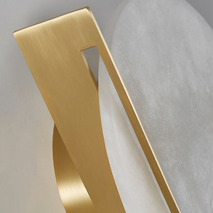 Modern Minimalist Round Copper Marble LED Wall Sconce Lamp
