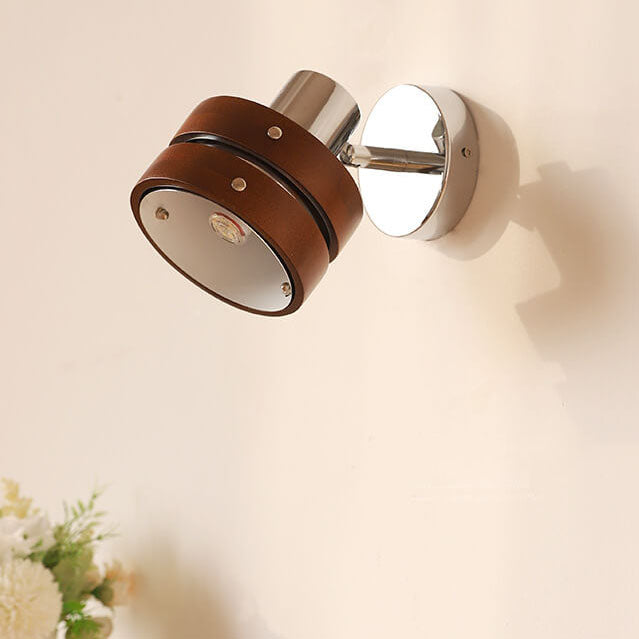Japanese Walnut Iron Lamp Arm 1-Light Wall Sconce Lamp