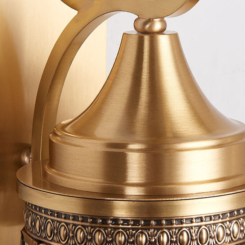 European Light Copper Glass 1/3-Light Wall Sconce Lamp