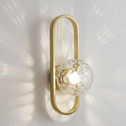 Minimalist Oval Ring Iron Glass 1-Light Wall Sconce Lamp
