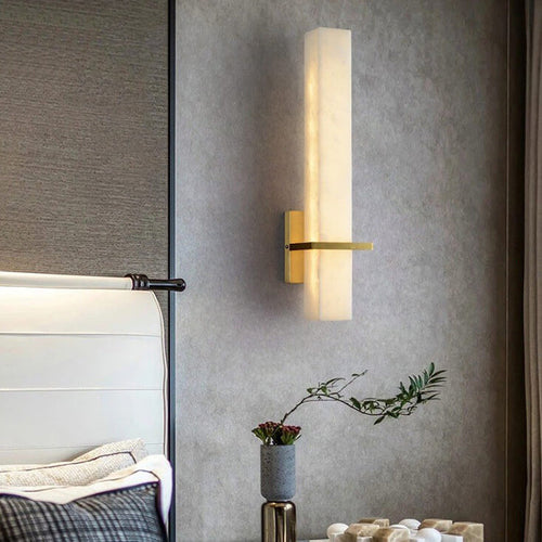Light Full Copper Rectangular Lucite LED Wall Sconce Lamp