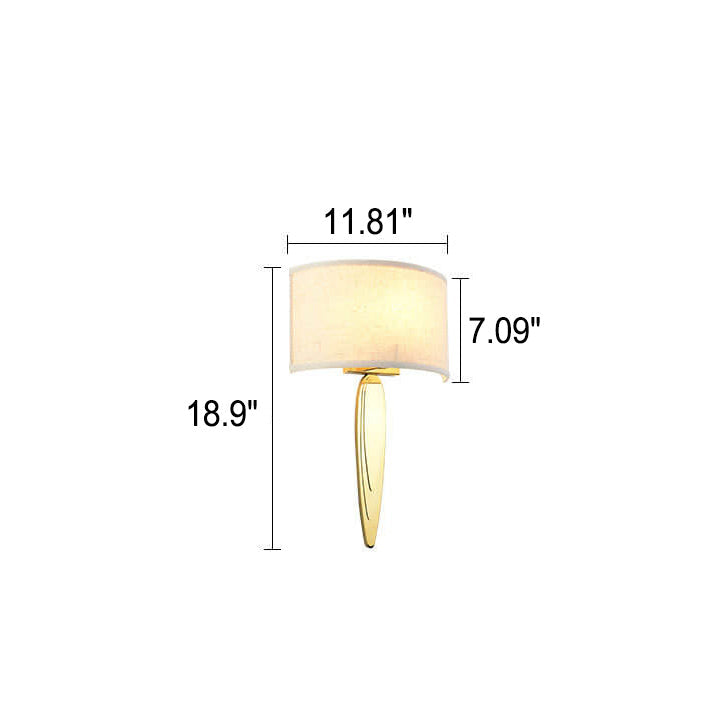 Fabric Mirror Stainless Steel 1-Light Wall Sconce Lamp