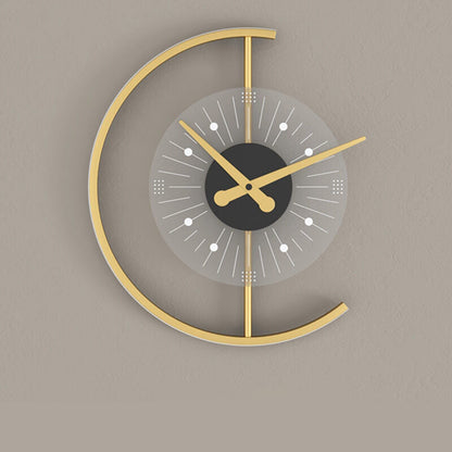 Creative Gold Finish Frame Clock Shape LED Wall Sconce Lamp