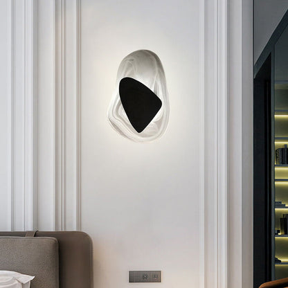 Art Deco Irregular Oval Glass Iron LED Wall Sconce Lamp