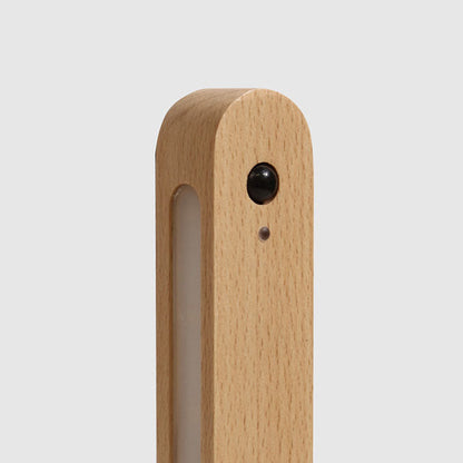 Wood LED USB Human Sensor Night Light Wall Sconce Lamp