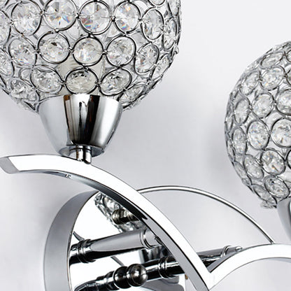 Scandinavian Base Iron Crystal 1/2 Light Wall Sconce Lamp