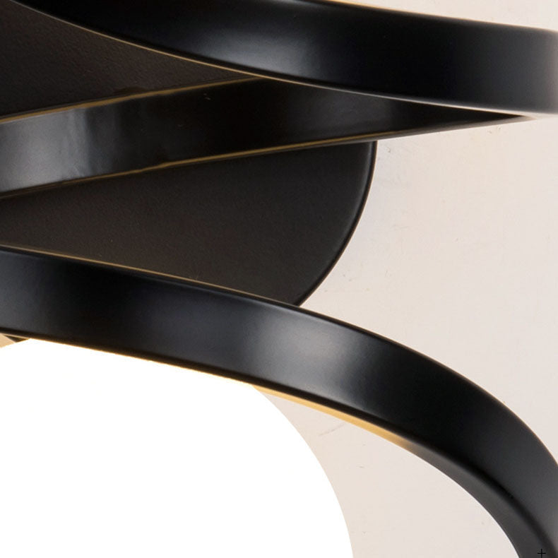 Minimalist Round Ball Iron Glass 2-Light Wall Sconce Lamp