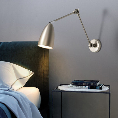 Retractable Swivel Rocker Arm Iron 1-Light Wall Sconce Lamp
