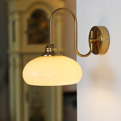 Nordic Round Dome Iron Glass 1-Light Wall Sconce Lamp