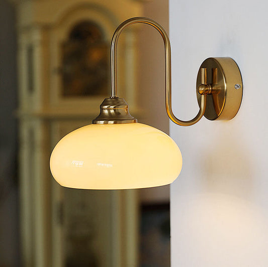 Nordic Round Dome Iron Glass 1-Light Wall Sconce Lamp