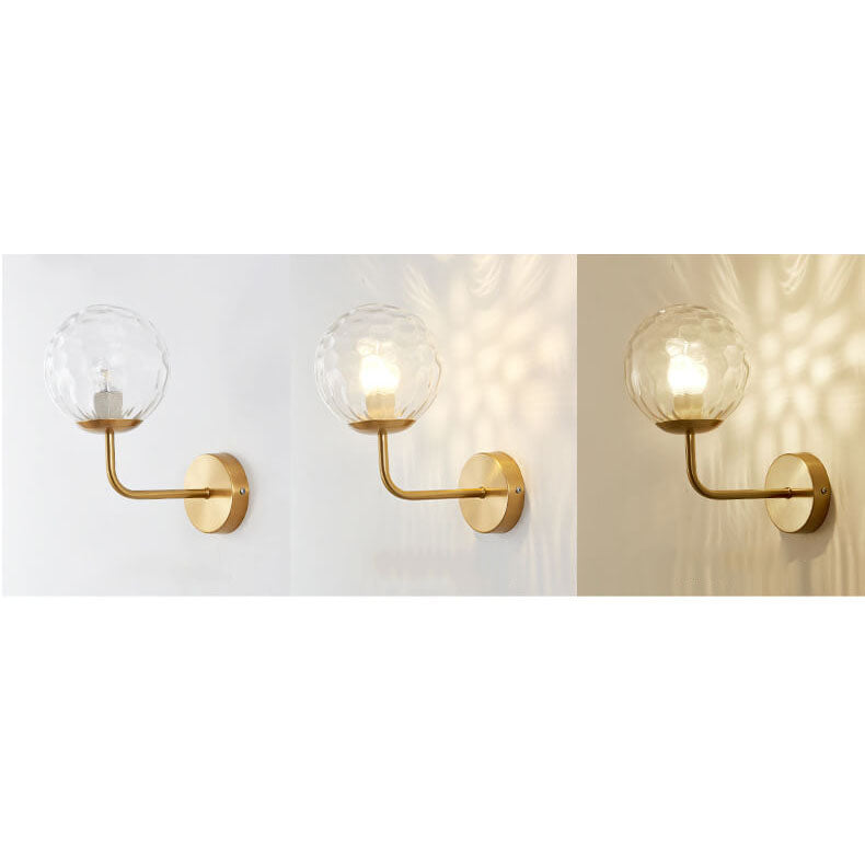 Luxury Round Ball Iron Glass 1-Light Wall Sconce Lamp