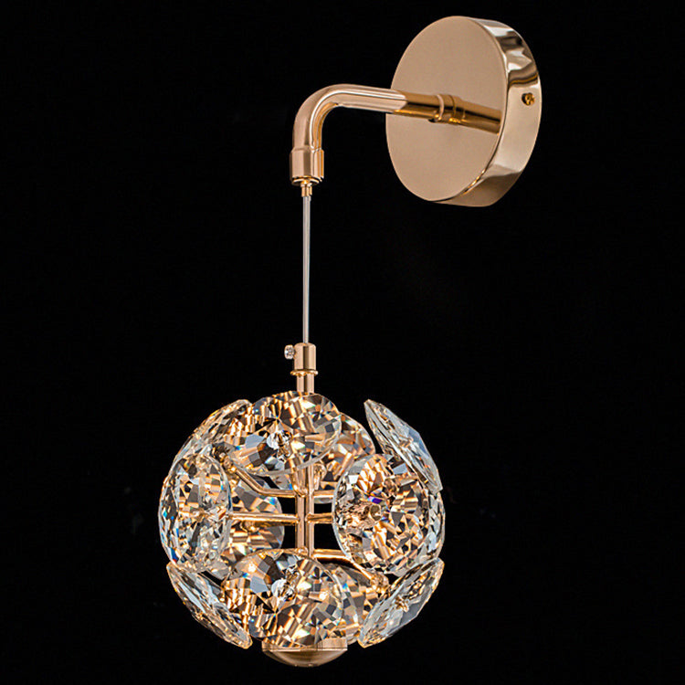 Crystal Round Shade Dandelion Design LED Wall Sconce Lamp