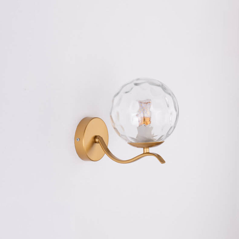 Iron Spherical Glass Lampshade 1-Light Wall Sconce Lamp