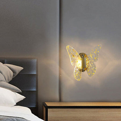 Creative Gold Foil Acrylic Butterfly LED Wall Sconce Lamp