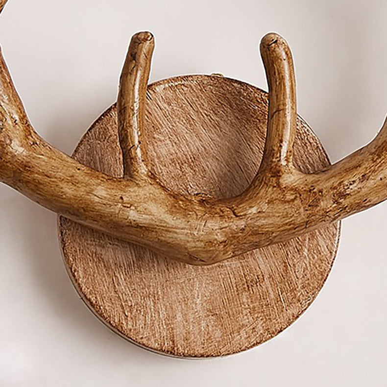 Resin Antler Branch Glass Shade 6-Light Wall Sconce Lamp