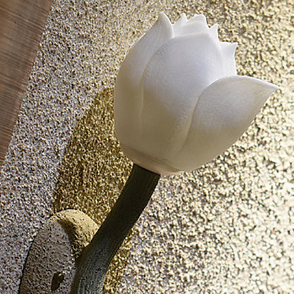 Chinese Lotus Flower Hardware 1-Light Wall Sconce Lamp