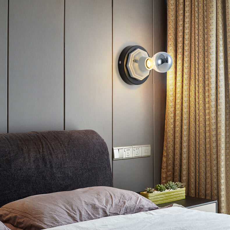 Iron Ceramic Base Ambient Light 1-Light Wall Sconce Lamp