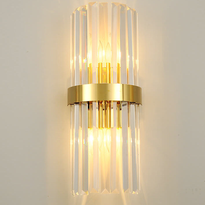 Nordic Stainless Steel 2-Light Crystal Wall Sconce Lamp