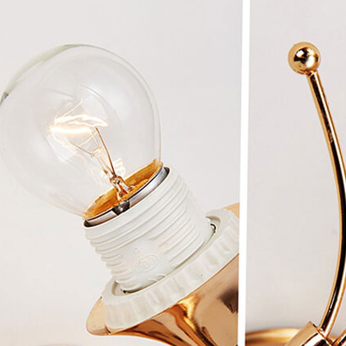 European Crystal Ball Curved Arm 1-Light Wall Sconce Lamp