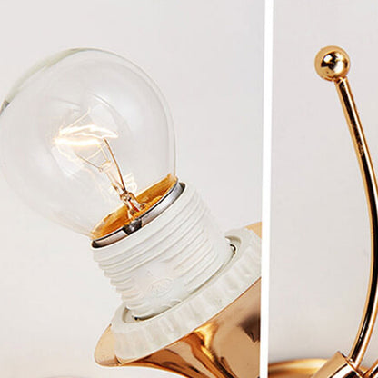 European Crystal Ball Curved Arm 1-Light Wall Sconce Lamp