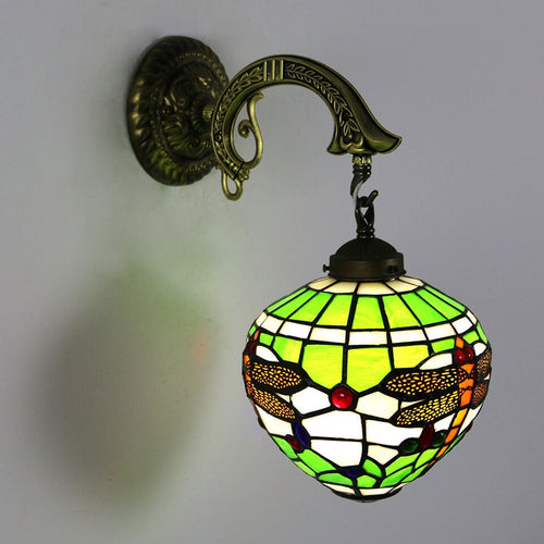 Tiffany Globe Stained Glass 1-Light Wall Sconce Lamp
