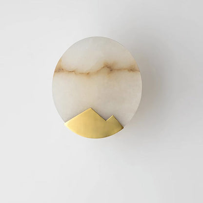 Marble Shade Gold Finish Frame 1-Light Wall Sconce Lamp