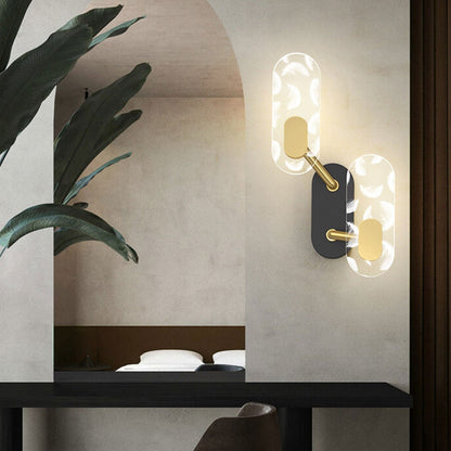 Creative Acrylic Ring Black Gold LED Wall Sconce Lamp