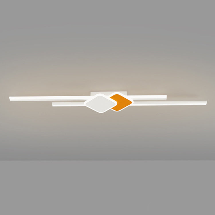 Long Rhombus Iron Aluminum Acrylic LED Wall Sconce Lamp