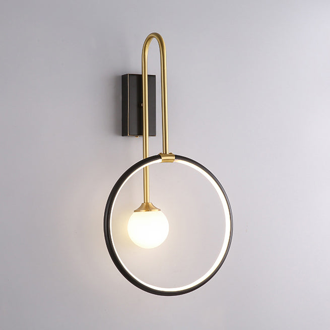 Simplicity Ring Copper Glass 1-Light Wall Sconce Lamp