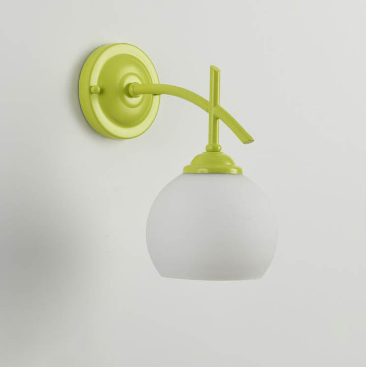 Modern Art Deco Round Glass Metal 1-Light Wall Sconce Lamp