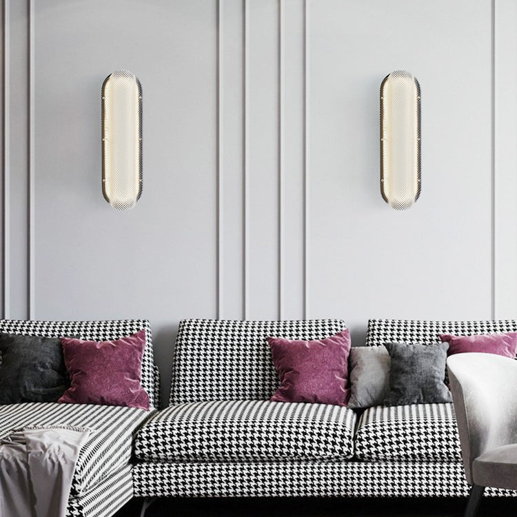 Iron Pattern Acrylic Column Shade LED Wall Sconce Lamp