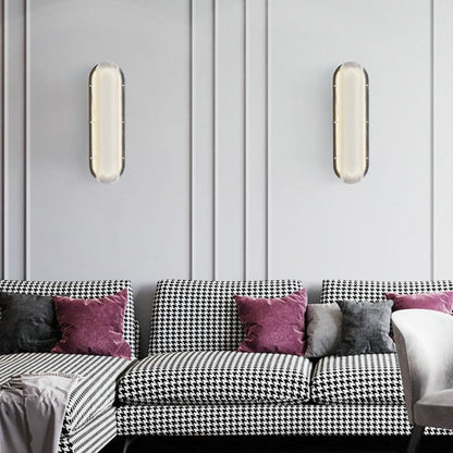 Iron Pattern Acrylic Column Shade LED Wall Sconce Lamp