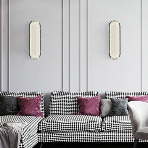 Iron Pattern Acrylic Column Shade LED Wall Sconce Lamp