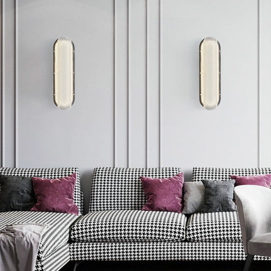 Iron Pattern Acrylic Column Shade LED Wall Sconce Lamp