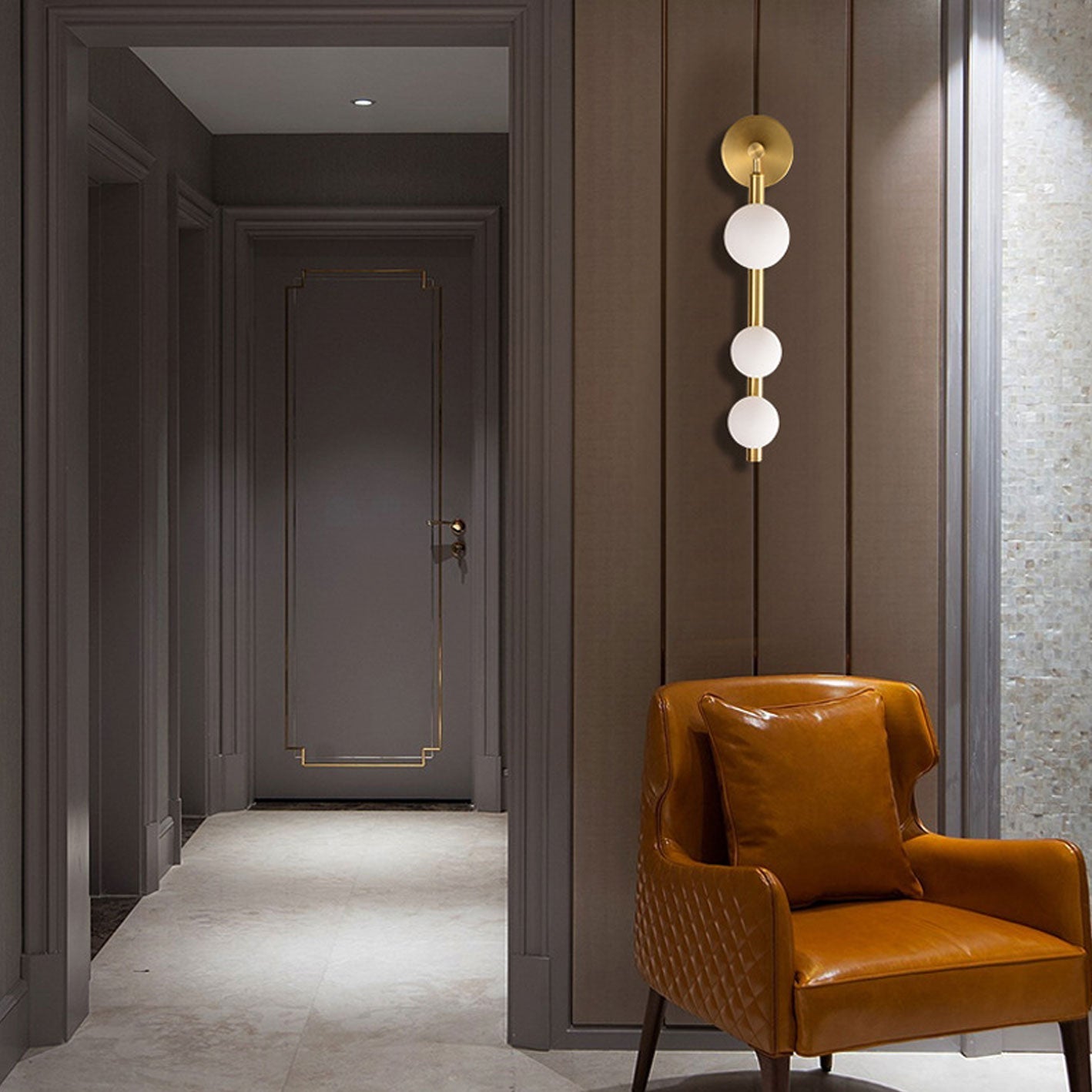 Light Luxury Iron Glass Round 3-Light Wall Sconce Lamp