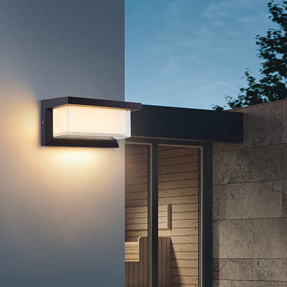Minimalist Solar Rectangle PC LED Outdoor Wall Sconce Lamp