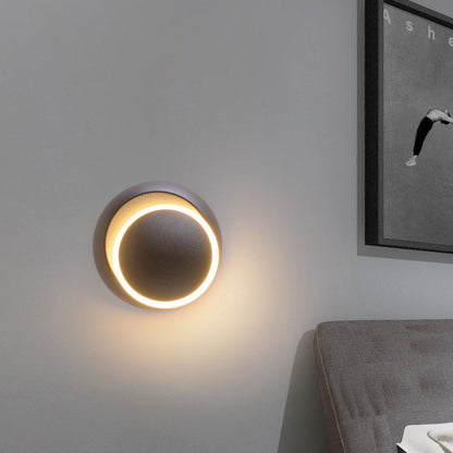 Minimalist Round Rotatable Aluminum PC LED Wall Sconce Lamp